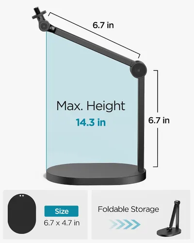 Vista 5 de InnoGear Soporte de Micrófono de Estudio, Carga Máxima 2.64 lb Brazo de Micrófono Montaje de Escritorio Soporte de Micrófono de Escritorio