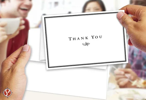Vista 5 de Tarjetas de agradecimiento para pequeñas empresas, juego de 25 unidades de felicitaciones plegables de 4¼ x 5½ pulgadas, se envía plano