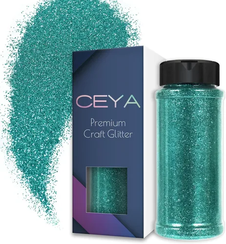 Vista 15 de Ceya Polvo de purpurina ultra fina de 3.8 onzas/110g, Admiral Blue Crafts Glitter de 1/128 pulgadas, 0.008 pulgadas, 0.2mm para slime, resina epoxi