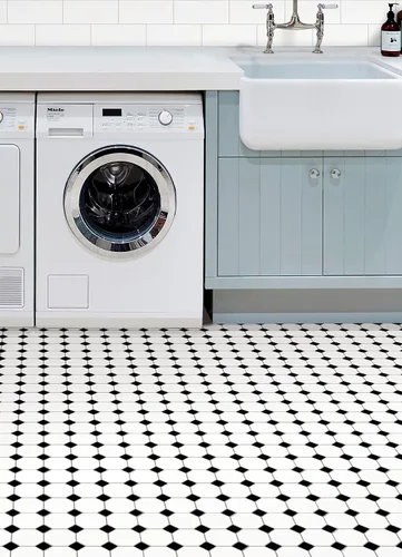 Vista 3 de FloorPops Hudson - Azulejos de suelo para despegar y pegar, color negro