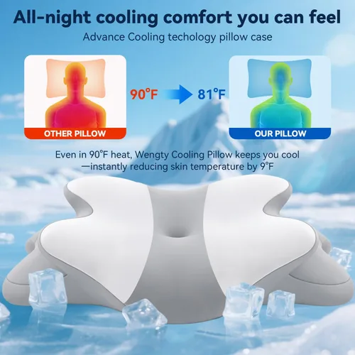 Vista 6 de Almohada de apnea del sueño con alivio del dolor de cuello y ronquidos, almohada cervical ortopédica, almohada ergonómica de espuma viscoelástica