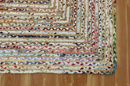 Vista 93 de Natural Jute Collection - Alfombra rectangular de 2 x 3 pies, alfombra de yute trenzada a cuadros multicolor de 0.27 pulgadas de grosor, ideal