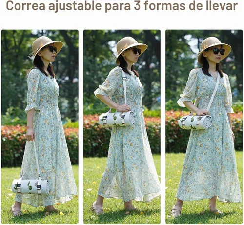 Vista 9 de WILLOW WEAVE Mantas de picnic lavables Alfombra de playa sin arena impermeable Mantas de camping Mantas de emergencia Accesorios de cestas