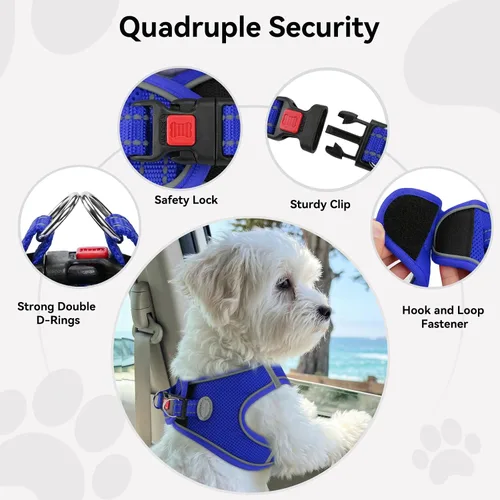 Vista 63 de Joytale Arnés para Perros Pequeños, Chaleco de Malla Transpirable Step-in, Arneses Acolchados Suaves Reflectantes para Gatos y Perros Cachorros