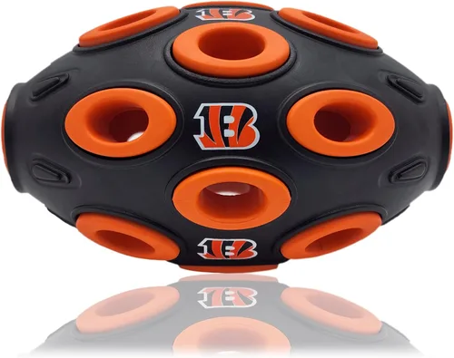 Vista 8 de NFL Buffalo Bills Juguete Dispensador de Premios de Fútbol Americano para Perros y Gatos, Juguete de Pelota de Goma para Mascotas, Juguete