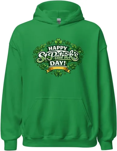 Vista 8 de Maydear Sudadera con capucha para hombre y mujer, diseño de trébol de la suerte