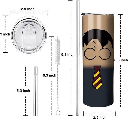Vista 2 de Vaso delgado de acero inoxidable de 20 onzas a prueba de fugas con popote y tapa, taza de café de viaje para el hogar al aire libre, tazas térmicas