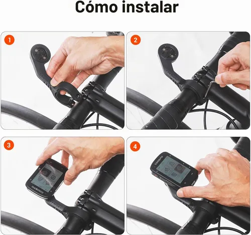 Vista 3 de CooSpo Soporte frontal MT5 para computadora de bicicleta, compatible con Garmin, adaptador de montaje para computadora de bicicleta para manillar