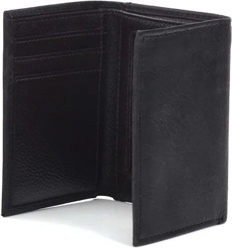 Vista 5 de ARIAT Cartera triple de cuero negro para hombre con logotipo en relieve Marrón Cartera triple