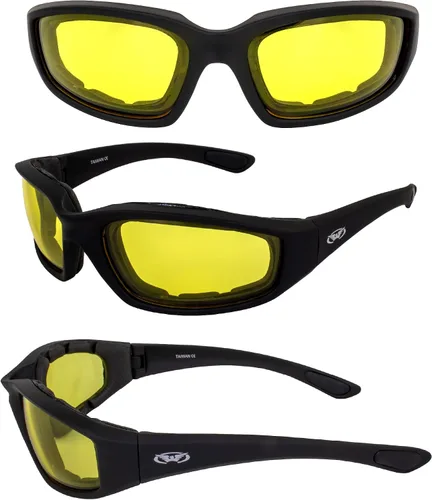 Vista 8 de Global Vision Kickback - Gafas de sol fotocrómicas acolchadas para motocicleta, con oscurecimiento automático, color amarillo