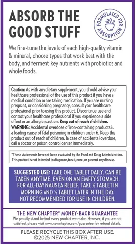 Vista 6 de New Chapter Vitaminas prenatales, un multivitamínico prenatal diario a partir de 35 años con metilfolato + colina para mamá y bebé saludables, 30