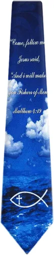 Vista 14 de BUYYOURTIES Corbatas novedosas con temática cristiana de Jesús para hombre