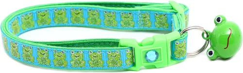 Vista 3 de Collar de gato de rana - Seguridad - Breakaway - Pugs2Persians (pequeño 10 libras y menos), azul)