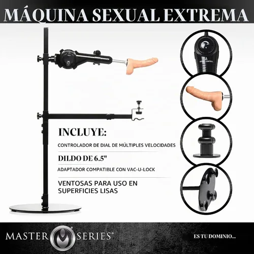 Vista 3 de MASTER SERIES Máquina de empuje ajustable Dicktator 2.0 con controlador de múltiples velocidades, marco de acero duradero, motor desmontable, base