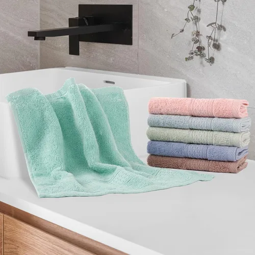 Vista 6 de Toallas para cuerpo y cara, juego de toallas de baño absorbentes a granel, toallas de hotel 100% algodón para baño, toallas duraderas y suaves