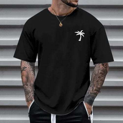 Vista 4 de Camisetas de correr impresas para hombre que absorben la humedad, letras creativas, retro, estampadas, holgadas, a la moda