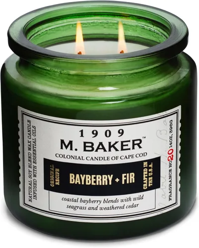Vista 9 de Colonial Candle Vela perfumada de bambú de geranio, vela de cera de mezcla de soja natural de 2 mechas con aceites esenciales, vela en tarro