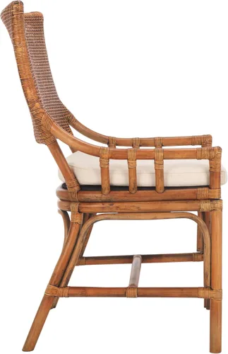 Vista 11 de SAFAVIEH Home Collection Donatella Tropical Coastal Honey & White Rattan Silla