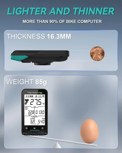 Vista 6 de Computadora de bicicleta L3 GPS inalámbrica, pantalla de 2.6 pulgadas, velocímetro de bicicleta Bluetooth ANT+, IPX7 impermeable, retroiluminación