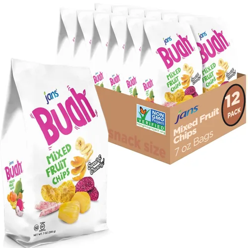 Vista 9 de Jans Buah Chips de Jaca Deshidratada 7.05 oz (Paquete de 6) Chips de Fruta de Jaca – Bocadillo de Fruta Real – Sin Gluten, Dulce y Crujiente