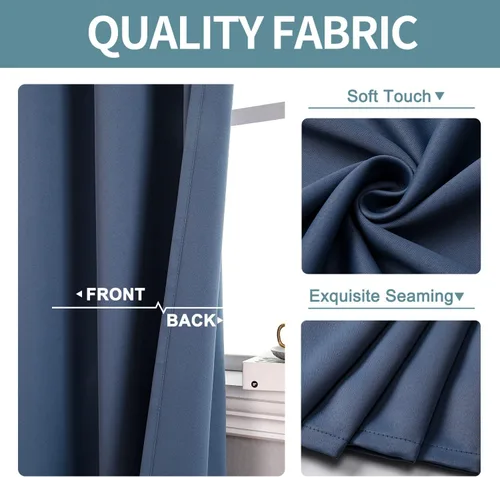 Vista 46 de ChrisDowa - Cortinas cortas para ventana de 40 pulgadas para dormitorio - Cortinas cortas con ojales y aislamiento térmico para oscurecer
