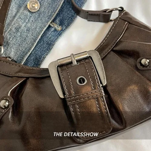 Vista 6 de Y2k - Monederos para mujer, pequeños bolsos de hombro Hobo, bolso gótico punk, bolso de mano moderno para axilas