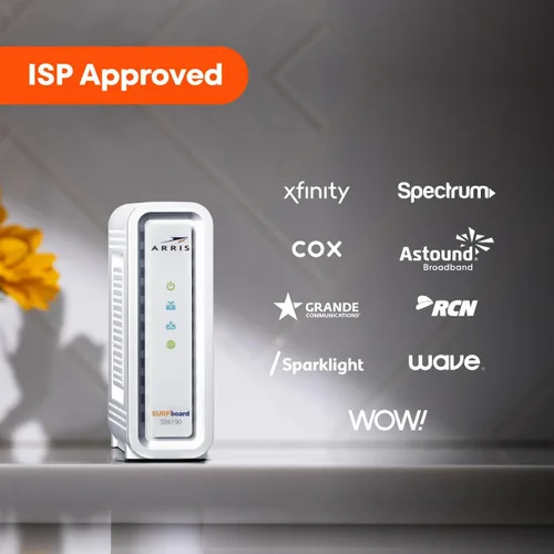 Vista 13 de ARRIS (SB6190) - Módem de cable - Módem Gigabit DOCSIS 3.0 32x8, [Consulta con tu proveedor la compatibilidad] 1 Puerto Gbps, Velocidad máxima