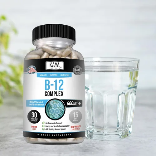 Vista 7 de Kaya Naturals Complejo B-12 Suplemento multivitamínico para mujeres y hombres potenciador de energía y metabolismo Vitamina del complejo B