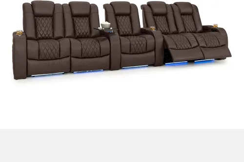 Vista 75 de Seatcraft Asiento de cine en casa Diamante Marrón Reclinable Individual