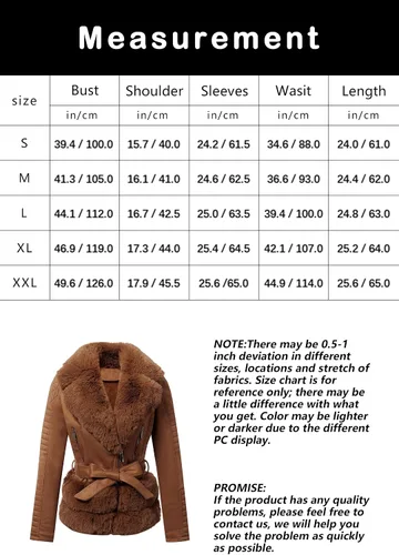 Vista 6 de Bellivera - Chaqueta de piel sintética para mujer, con forro de sherpa y cuello de piel desmontable