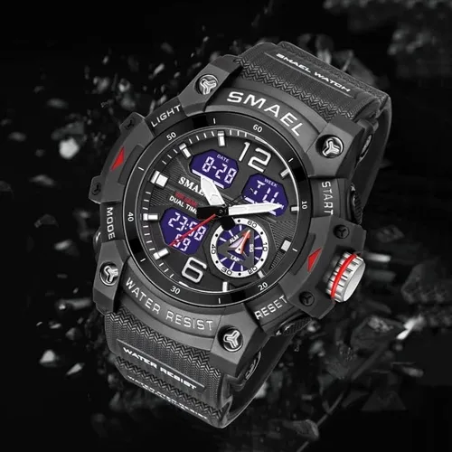 Vista 5 de Reloj militar impermeable para hombre, relojes deportivos LED digitales multifunción para hombre