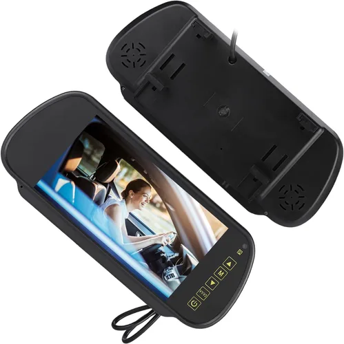 Vista 8 de Monitor de visión trasera de 7 pulgadas, pantalla de cámara de respaldo para automóvil con interfaces de video AV1 AV2 Amplio voltaje DC12V-24V