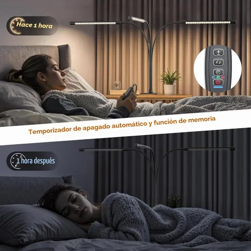 Vista 7 de ShineTech Lámpara de escritorio LED de 3 cabezales con abrazadera, luces