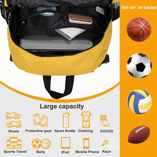 Vista 17 de Goloni Mochila de fútbol,Mochila de baloncesto con compartimento para pelotas y compartimento para zapatos,Mochila para baloncesto,Fútbol