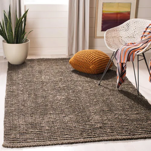 Vista 20 de SAFAVIEH Alfombra 2x3 - Colección de fibra natural - Marrón, yute hecho a mano, estilo granja, textura gruesa de pelo grueso (NF447D)