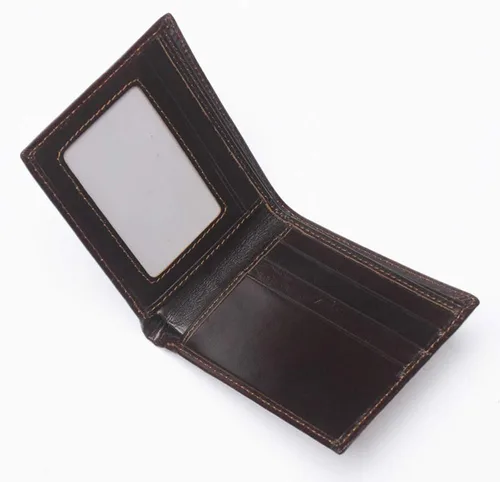 Vista 7 de Hombres Cool Eagle Wolf Caballo Totem Cuero Vaca Vertical Cartera Cremallera Multi-tarjeta Titular, Tótem de caballo, Minimalista