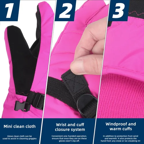 Vista 17 de AMYIPO - Guantes de invierno para niños y niñas, ideales para esquí, nieve, snowboard