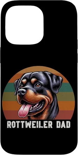 Vista 21 de Rottweiler Dad Rottie Father Dog Parent Father's Day Retro Case for iPhone 16