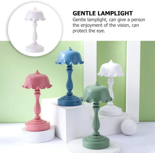 Vista 6 de Toddmomy Mini lámpara de escritorio LED de carga USB compacta luz de lectura de cabecera cálida lámpara de mesa decorativa para dormitorio