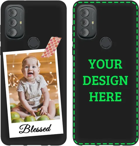 Vista 14 de Funda de teléfono con foto personalizada para Motorola Moto G Power 2022 con imagen, texto, logotipo, nombre, funda negra suave, regalo único