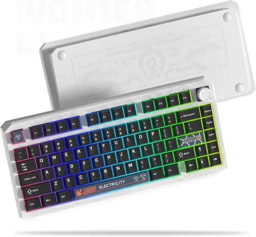 Vista 7 de Womier ERA75 Teclado mecánico inalámbrico 75% con VIA/QMK, perilla, teclado personalizado de aluminio completo, interruptores POM lubricados