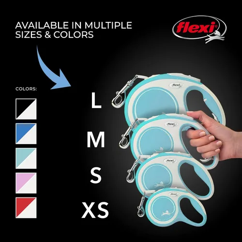 Vista 5 de FLEXI New Comfort - Correa retráctil para perro (cinta), ergonómica, duradera y sin enredos, correa para caminar para perros de hasta 132 libras, 16