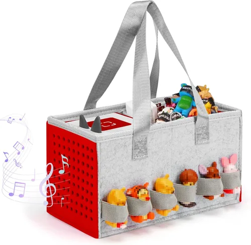Vista 8 de Estuche de transporte para Toniebox Bolsa de viaje para Tonies Starter Set y reproductor de audio, bolsas portátiles de tela de fieltro