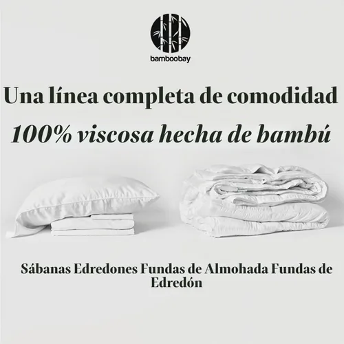 Vista 7 de Juego de sábanas Bamboo Bay 100% de viscosa de hojas de bambú (6 piezas)