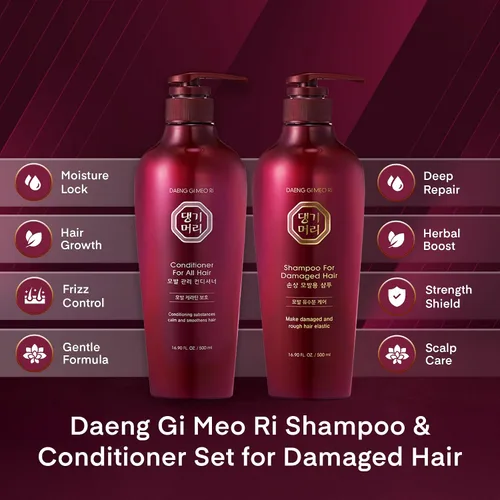 Vista 3 de Daeng Gi Meo Ri - Set de champú y acondicionador para cabello dañado, añade nutrición y brillo para un cabello sano y energético, reduce la caspa