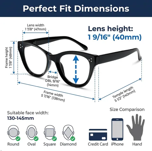 Vista 4 de Eyekepper Paquete de 4 lentes con diseño de ojo de gato de gran tamaño para mujer Stylish Womens Eyeglass, All-Day Comfort Spring Hinges, Large