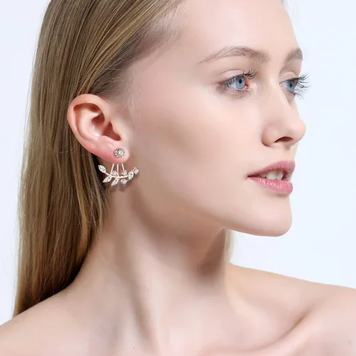 Vista 3 de 1821 pares de aretes con diseño de flor de loto para mujeres y niñas, minimalismo con circonita cúbica, turquesa, juego de aretes elegantes
