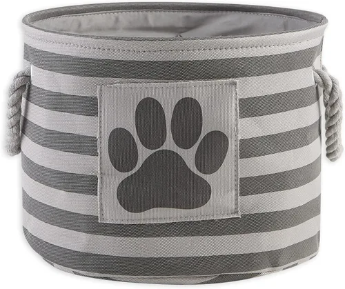 Vista 62 de Bone Dry - Cesta de almacenamiento para mascotas, diseño de parche de pata rayado, aguamarina, rectángulo pequeño
