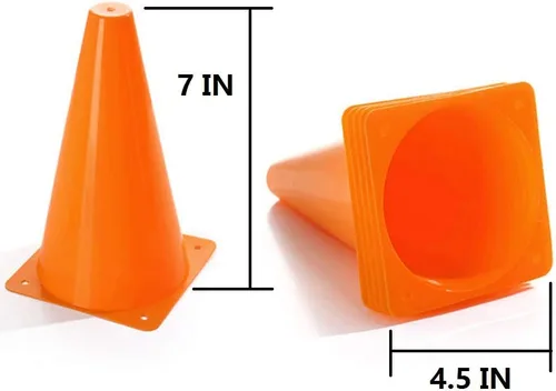Vista 3 de Conos de fútbol YOQXHY (25 unidades, 7 pulgadas) Agility Training Sports Cone plástico con bolsa de transporte para niños fútbol Baloncesto Taladros