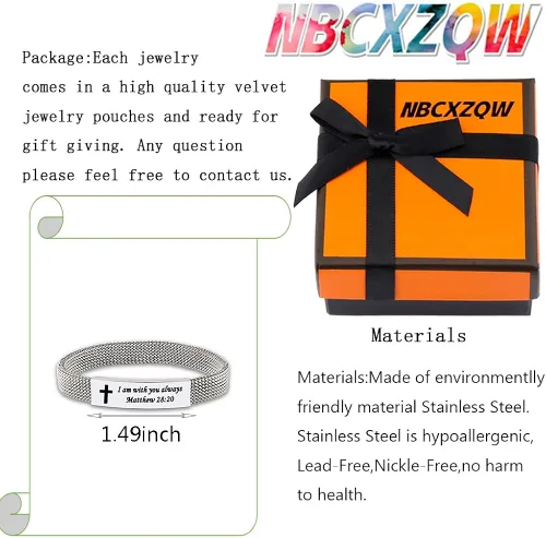 Vista 2 de Joyería con versículo bíblico, pulsera elástica inspiradora de fe, versículo bíblico, joyería religiosa, regalos de fe cristiana